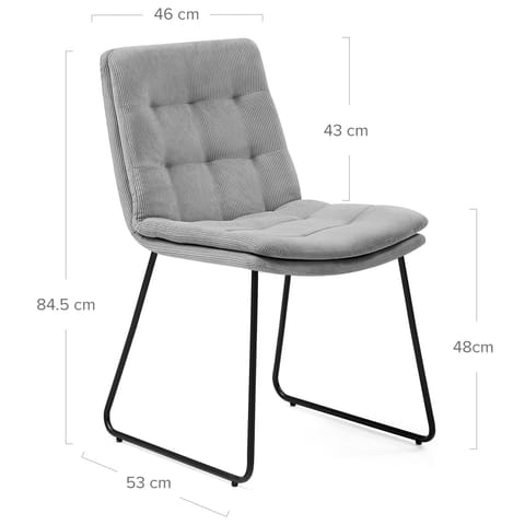 Riva Dining Chair Light Grey Fabric