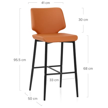 Elan Bar Stool Burnt Orange Dimensions