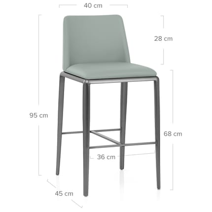 Elise Bar Stool Sky Blue Dimensions