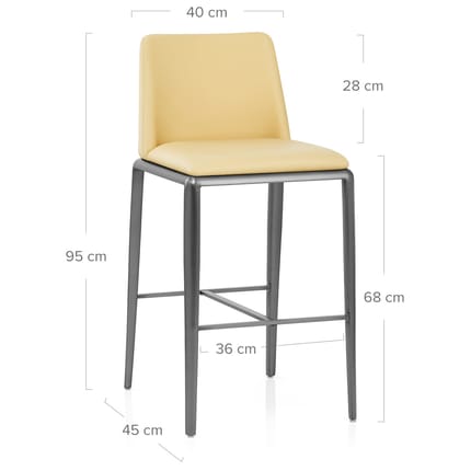 Elise Bar Stool Yellow Dimensions