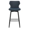 Elle Bar Stool Dark Blue Fabric