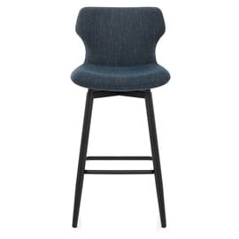 Elle Bar Stool Dark Blue Fabric