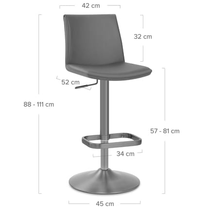 Alto Bar Stool Dark Grey Dimensions