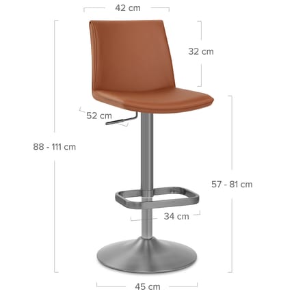 Alto Bar Stool Tan Dimensions