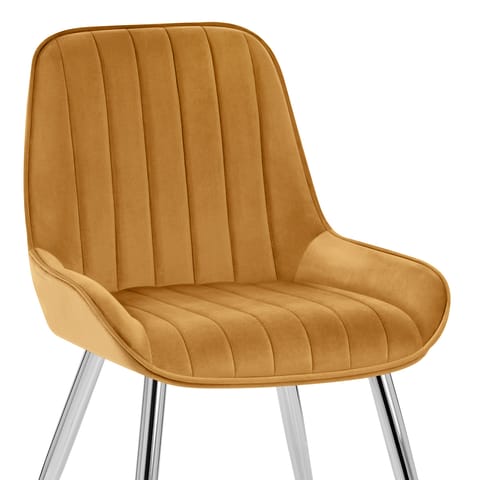 Mustang Chrome Chair Mustard Velvet