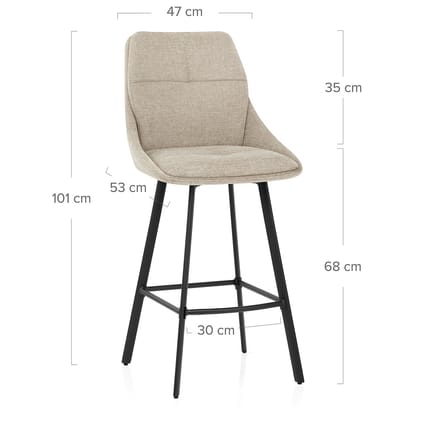 Nova Bar Stool Tweed Fabric Dimensions