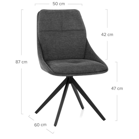 Nova Dining Chair Charcoal Fabric