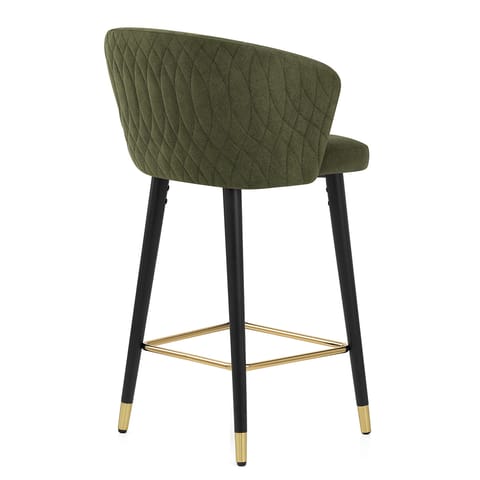 Boston Bar Stool Green Fabric