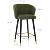 Boston Bar Stool Green Fabric