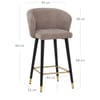 Boston Bar Stool Taupe Fabric