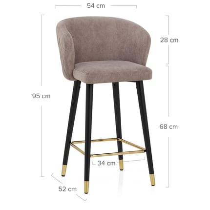 Boston Bar Stool Taupe Fabric Dimensions