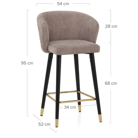 Boston Bar Stool Taupe Fabric