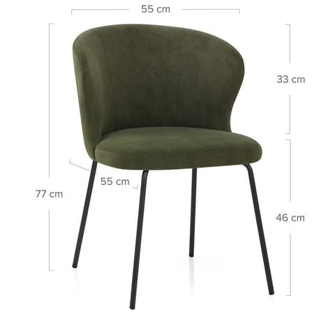 Brooklyn Dining Chair Green Fabric