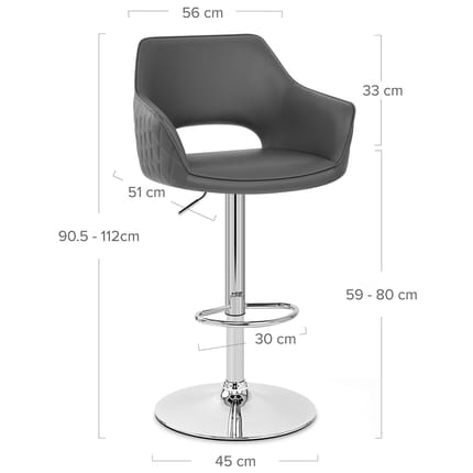 Dune Bar Stool Grey Dimensions