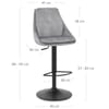 Aria Bar Stool Grey Velvet