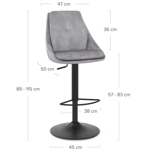 Aria Bar Stool Grey Velvet