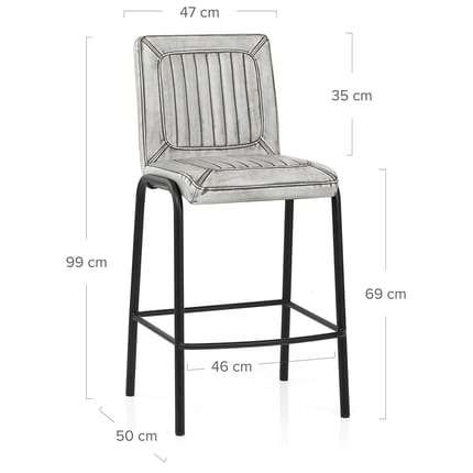 Osprey Bar Stool Vintage White Dimensions