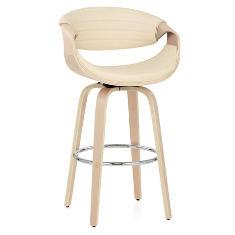 Jefferson Wooden Bar Stool Cream