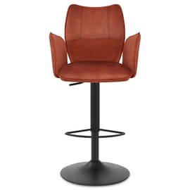 Art Bar Stool Burnt Orange Velvet With Arms