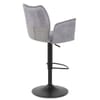 Art Bar Stool Grey Velvet With Arms