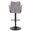Art Bar Stool Grey Velvet With Arms