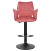 Art Bar Stool Pink Velvet With Arms