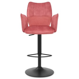 Art Bar Stool Pink Velvet With Arms