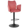 Art Bar Stool Pink Velvet With Arms