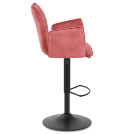 Art Bar Stool Pink Velvet With Arms