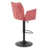 Art Bar Stool Pink Velvet With Arms
