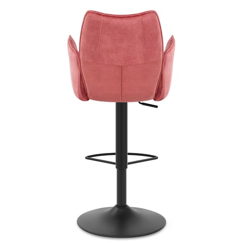 Art Bar Stool Pink Velvet With Arms