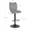 Art Bar Stool Grey Velvet