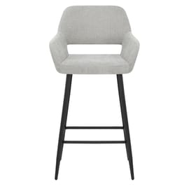 Raven Bar Stool Light Grey Fabric