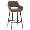 Raven Bar Stool Brown Fabric