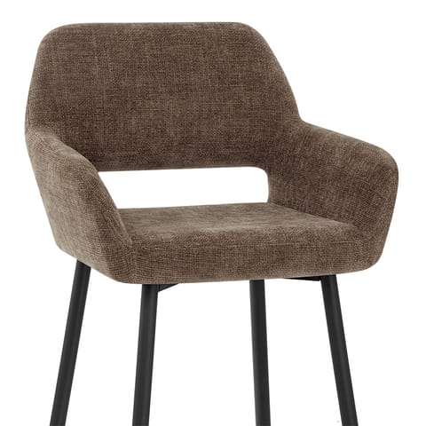 Raven Bar Stool Brown Fabric