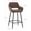 Raven Bar Stool Brown Fabric