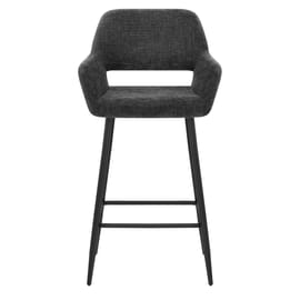 Raven Bar Stool Black Fabric