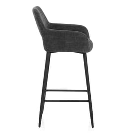 Raven Bar Stool Black Fabric