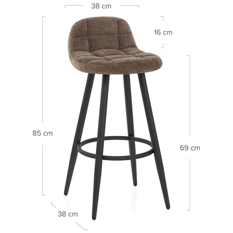 Solo Bar Stool Brown Fabric