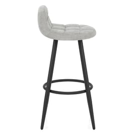 Solo Bar Stool Light Grey Fabric