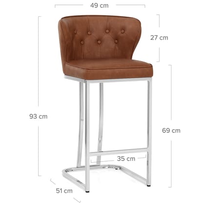 Oregon Bar Stool Antique Tan Dimensions