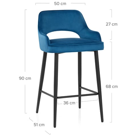 Sutton Bar Stool Blue Velvet