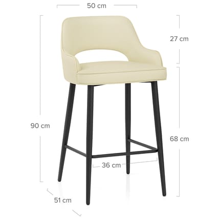 Sutton Bar Stool Cream Dimensions