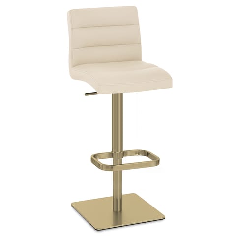 Lush Real Leather Gold Stool Cream