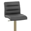 Lush Real Leather Gold Stool Dark Grey