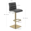 Lush Real Leather Gold Stool Dark Grey