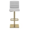 Lush Real Leather Gold Stool Light Grey