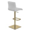Lush Real Leather Gold Stool Light Grey