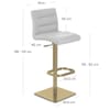 Lush Real Leather Gold Stool Light Grey