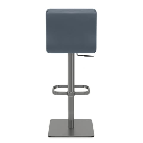 Lush Real Leather Graphite Stool Blue